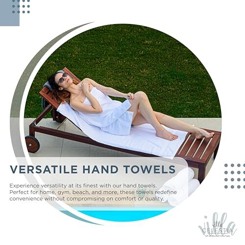 100% Cotton Hand Towel Set of 2 16 x 28 inches Sustainable Soft Highly Absorb... - Picture 6 of 7