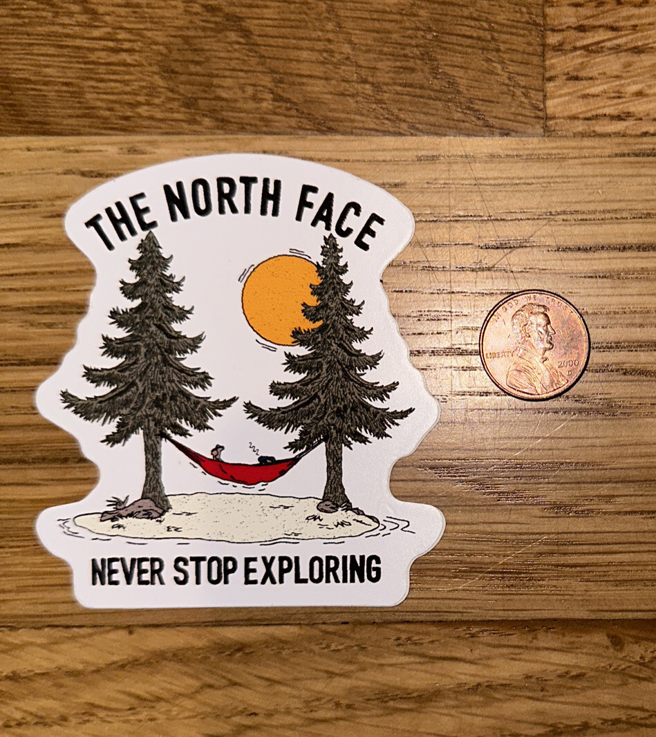 THE North FACE Outdoor CAMP Ski LOGO Sticker DECAL Trees  display picture 2