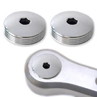 Pair x2 of Polished Aluminium Crank Arm Dust Caps Chain Set Covers