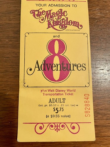 Vintage Walt Disney World Tickets, Magic Kingdom PartialTicket Booklet - Picture 2 of 12