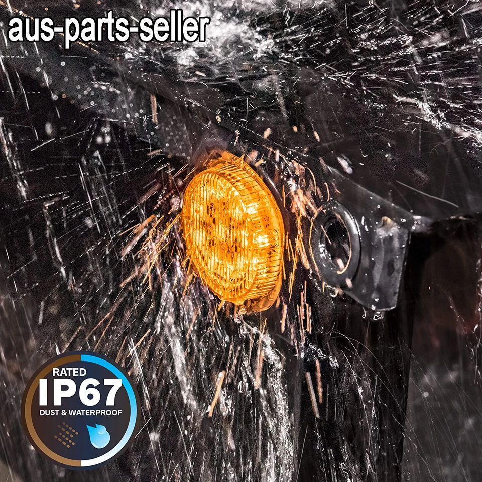 5 Pair Amber Round 2.8" Side Marker Light Truck Trailer Lamp 9 LED Sealed 12-24V - Image 3 of 4