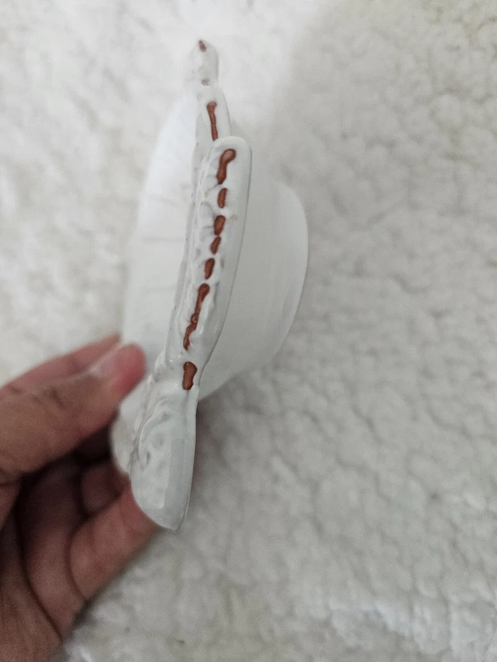 Mini cuenco de inmersión en forma de tortuga Mud Pie blanco Cutie 5" plato de cambio de llave de baratija Foto 3 de 4