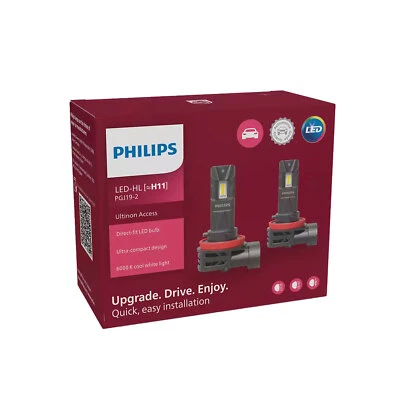 KIT LAMPADINE PHILIPS ULTINON ACCESS LED H11 LUCE BIANCA FREDDA 6000 K - Bild 1 von 4