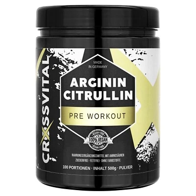 ARGININ & CITRULLIN PULVER I CROSSVITAL I PRE WORKOUT I 500g I MADE IN GERMANY