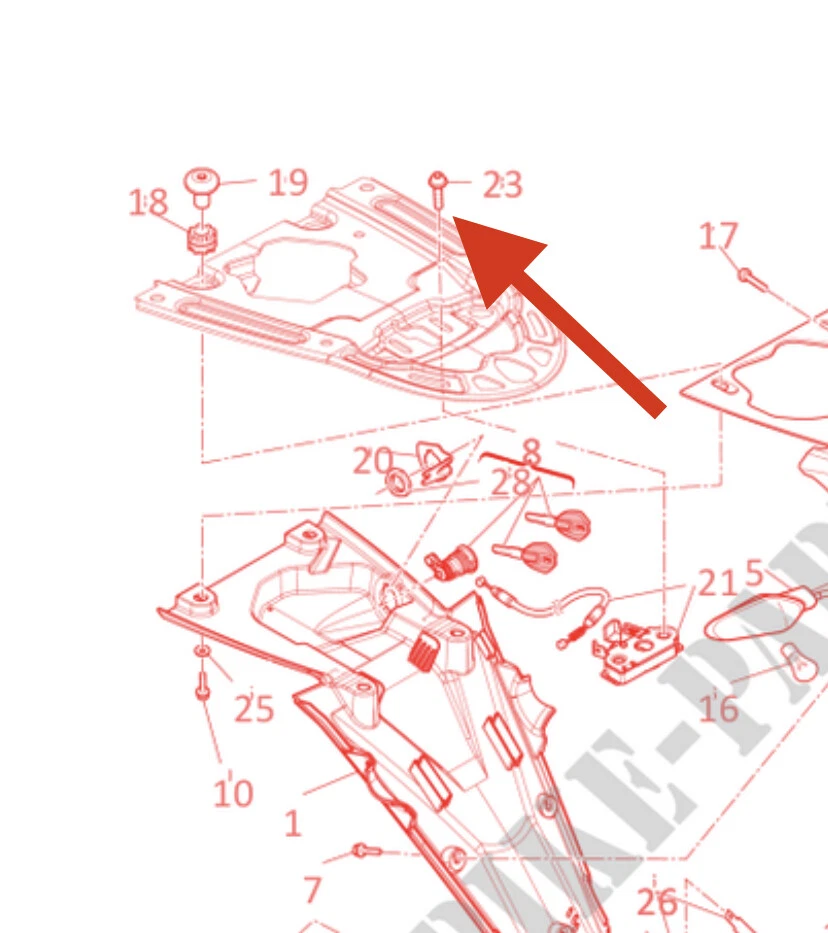 Ducati Monster 796 2013 juego de pernos de bloqueo de pestillo de asiento trasero 77915551A Foto 4 de 4