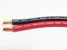 100 FT 6 gauge AWG EXCELENE 105c WELDING CABLE RED MADE IN USA 50' BLACK 50' RED