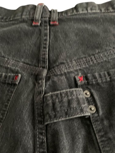 Pantalones Cortos De Colección Y2K Paco Jeans Carpintero Negros Sueltos Hip Hop Patinador Grunge Para Hombres 34 - Imagen 4 de 10