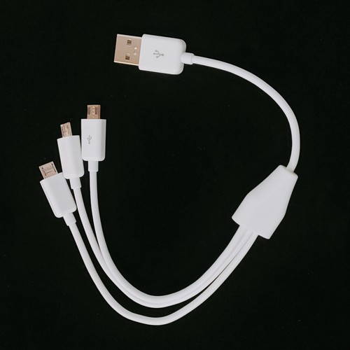2PACK 25cm 3 in 1 micro usb charger cable power 3 android phones at once - Picture 2 of 5