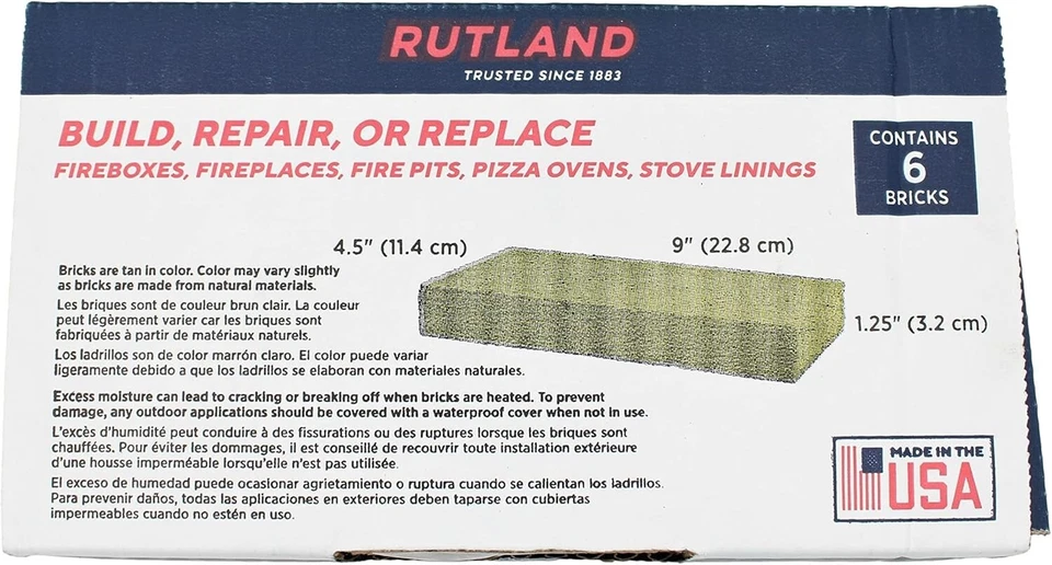 Ladrillo cortafuegos de servicio intermedio - 6 unidades, perfecto para estufas y chimeneas Foto 4 de 4