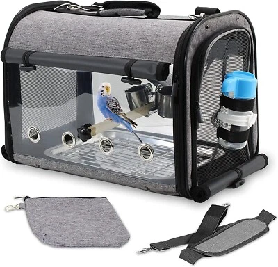 KNUTI Premium Small Pet Bird Carrier Cage Portable Travel for Birds Airline Approved