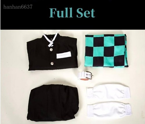 Comics Demon Slayer Kamado Tanjirou Cosplay Costume Kimono Outfit Halloween Prop - Picture 7 of 9