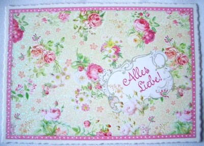 *EDITION TAUSENDSCHÖN*Nostalgie*Postkarte*Alles Liebe*Danke*Rosen*Schmetter..*A6