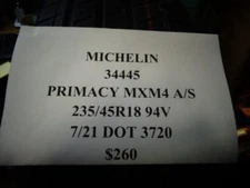 2 NEW MICHELIN PRIMACY MXM4 DT P 235 45 18 94V SL ALL SEASON TIRES 34445