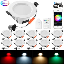 Smart 9W 4 Inch RGBCW Multicolor LED Recessed Downlight Dimmable with TouchPanel