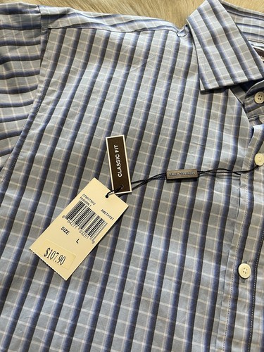 NWT Michael Kors Classic Fit Button Front Shirt Size Large $107 Blue Amethyst - Picture 8 of 12