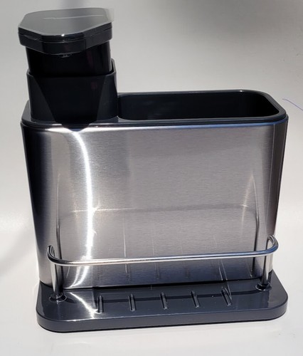 Organizzatore da cucina in acciaio inox con dispenser di sapone