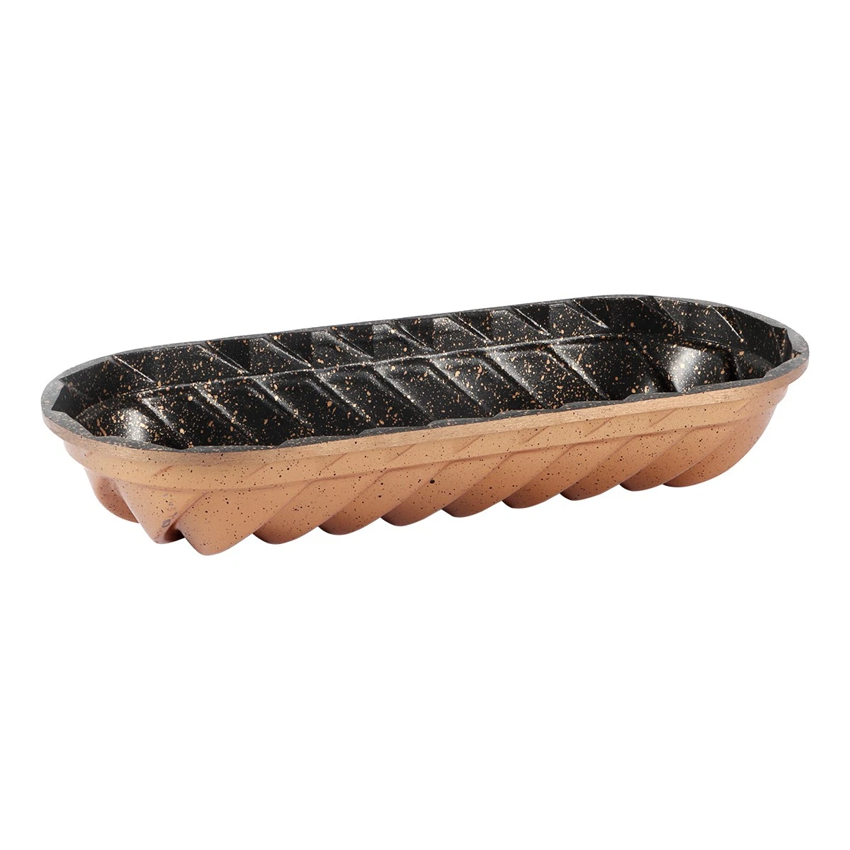 Serenk Fun Cooking Fluted Loaf Cake Pan – Non Stick Cast Mold – 13.3 x 5.5 Inch