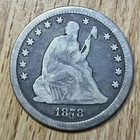 1878 CC Seated Liberty Quarter F