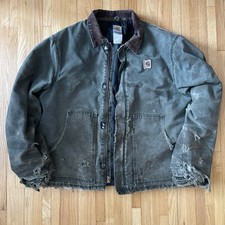 Vintage Carhartt J22 MOS Arctic Jacket Moss Green Quilted Faded XL Tall
