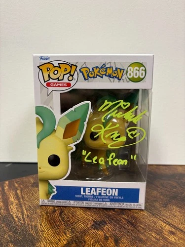 JSA Signed Michelle Knotz Funko Pop! Games Vinyl: Pokémon - Leafeon #866