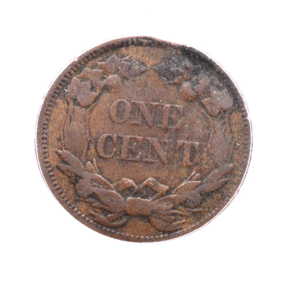 1858 CURVED CLIPPED PLANCHET ERROR FLYING EAGLE CENT ANACS VF-30! - Image 3 of 3