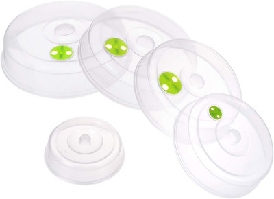 Set of 5 Microwave Plate Covers with Adjustable Steam Vents; Microwave Splatter