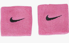 Nike Swoosh Doublewide Wristbands Pink/Black One Size