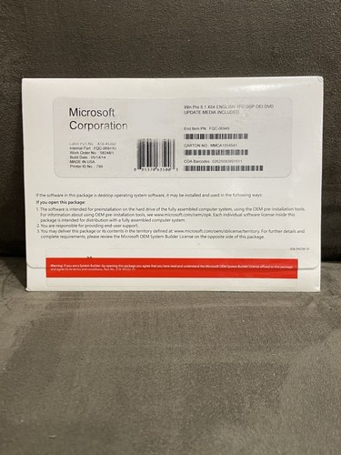 MICROSOFT WINDOWS 8.1 PRO OEM DVD SOFTWARE -UPDATE MEDIA INCLUDED - NEW! SEALED! - Picture 2 of 9