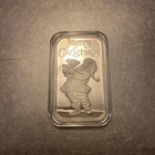 1995 Merry Christmas One Troy Oz .999 Silver Bar