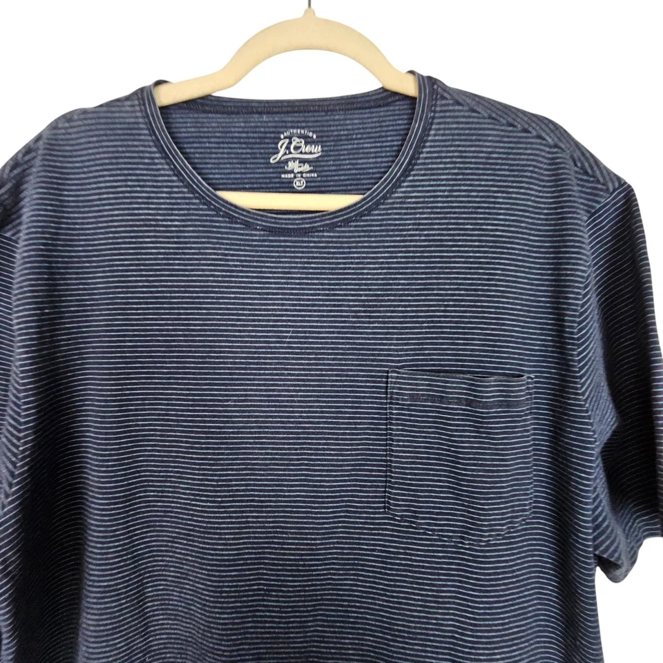 Camiseta J Crew Camiseta a Rayas Hombres XLT Azul Manga Corta Camiseta Hombres Informal Foto 2 de 4