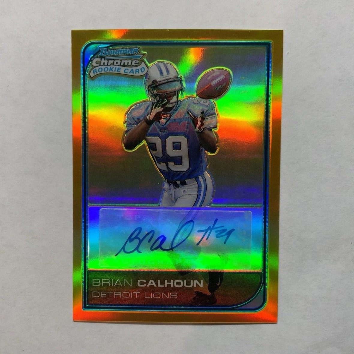 Brian Calhoun Bowman Chrome #234 Gold Refractor Autograph