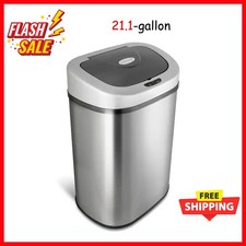 Nine Stars Automatic Trash Can, 21.1 Gallon Stainless Steel, Motion Sensor