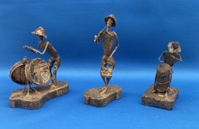 3 Vintage 1970 s Wayne Forde Wire Art Statue Barbados Artist