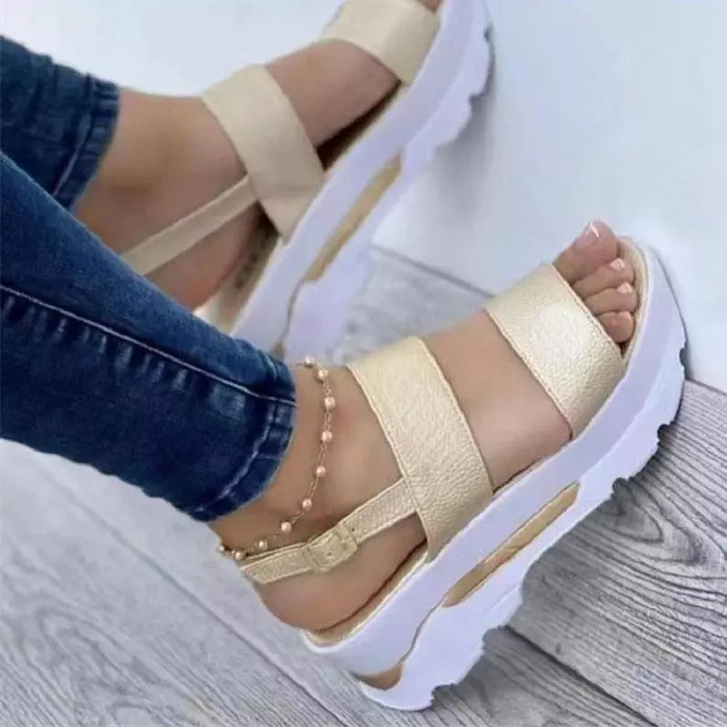 Sandalias De Plataforma Para Mujer Zapatos De Verano Moda Casual Zapatillas | eBay