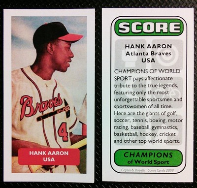 Baseball - ATLANTA BRAVES - HANK AARON seltene UK-Ausgabe - seltene Score-Handelskarte