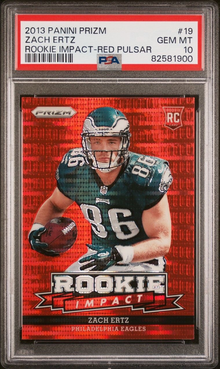 Zach Ertz Panini Prizm Rookie Impact #19 Red Pulsar