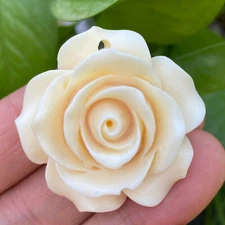 Natural Genuine Tagua Nut flowers Hand Carved Decoration reiki healing 1pc