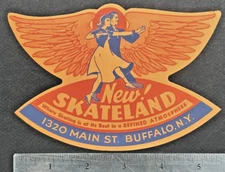 NOS Vintage New Skateland Buffalo NY Roller Skating Rink Sticker Unused