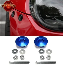 2x Blue Push Button Quick Release Fender Latch Pin Lock Bumper Clip For Toyota