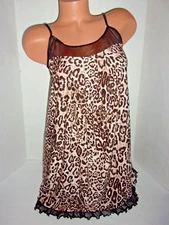 Studio Donatella leopard ~ black mesh & ruffle chemise small