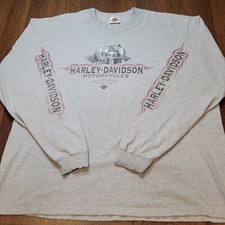 Vintage 2008 Y2K Harley Davidson Flame Shirt Size 3XL Gray Faded Distressed