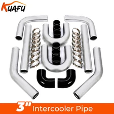 3" Aluminum Turbo Intercooler Pipe Tube Kit w/ Hose + Clamps For Honda/Nissan