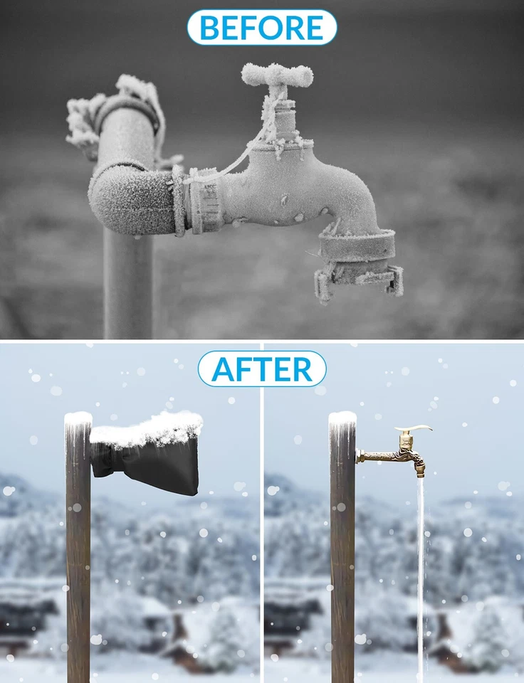 Paquete de 4 fundas para grifos de exterior para protección contra congelación de invierno 7,5" de ancho x 9,5" de alto Foto 2 de 4