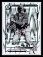 2021 Bowman Chrome #BDC-96 Freddy Valdez Ray Wave Refractor Boston Red Sox