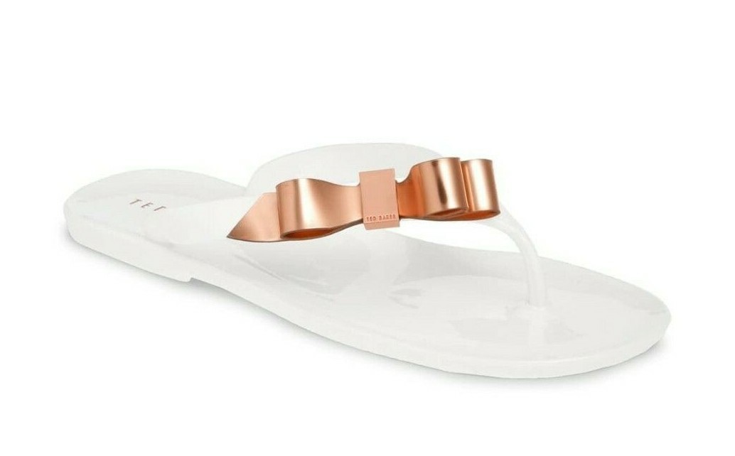 ted baker rose gold flip flops