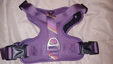 Purple Size L To XL Padded Dog Harness/Vest With Heavy Clips, Buckle, Reflective