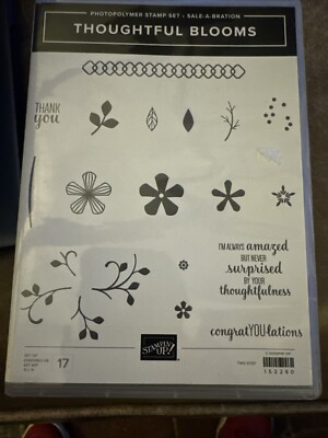Stampin' Up THOUGHTFUL BLOOMS Photopolymer Stamp Set - Sale-A-Bration