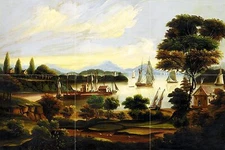 TARRYTOWN NEW YORK T. Chambers sea ships Tile Mural Backsplash Marble Ceramic