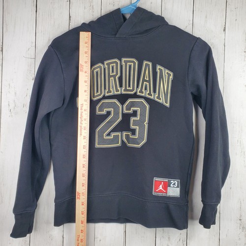 Nike Jordan 23 Hoodie Youth Boys Medium Black Fleece Pullover Sweatshirt Logo - Picture 5 of 8