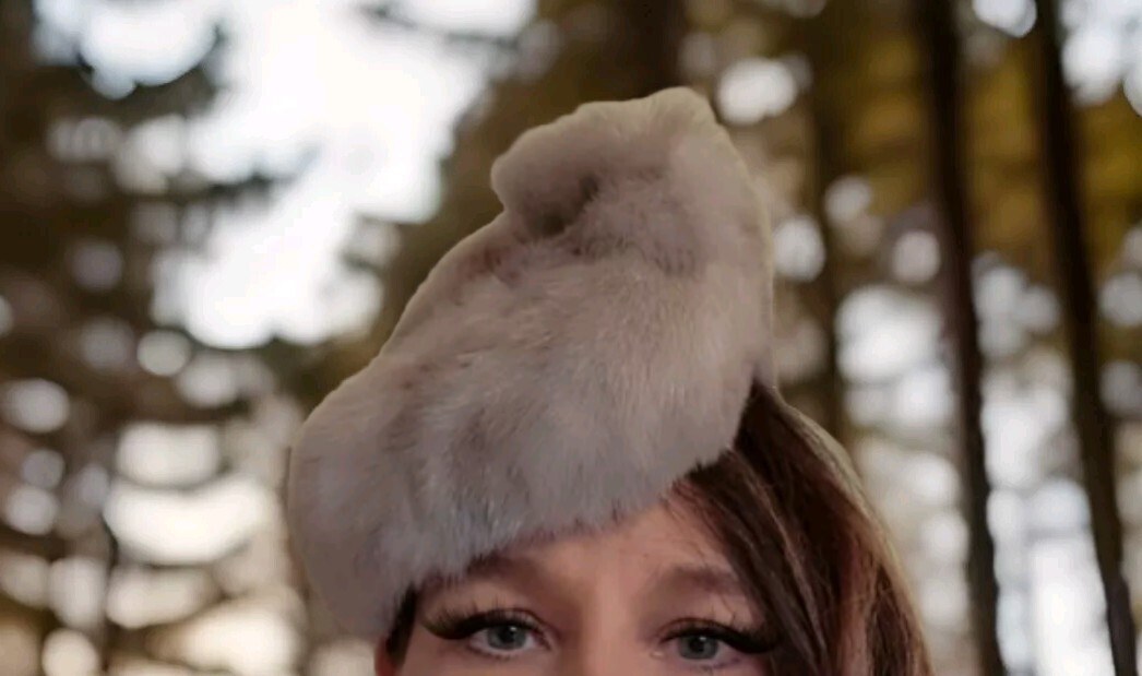 VINTAGE SATIN FURRY HAT 1950 main image 4